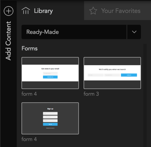 Add forms from the library